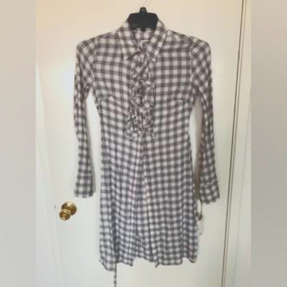Converse Black and White Plaid Shirt Dress